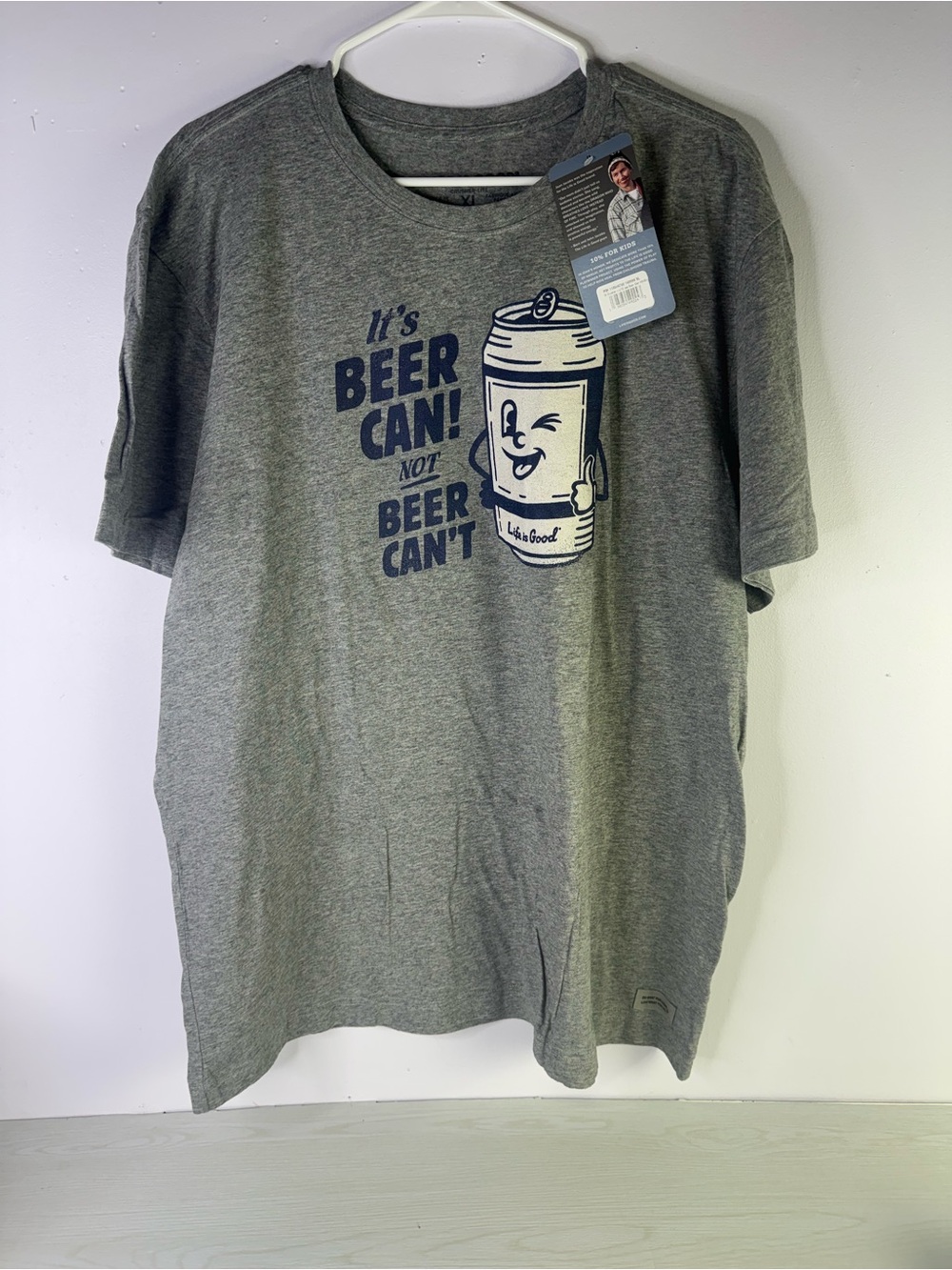 Life is Good Mens XL Beer Can Short Sleeve Crusher-LITE Tee